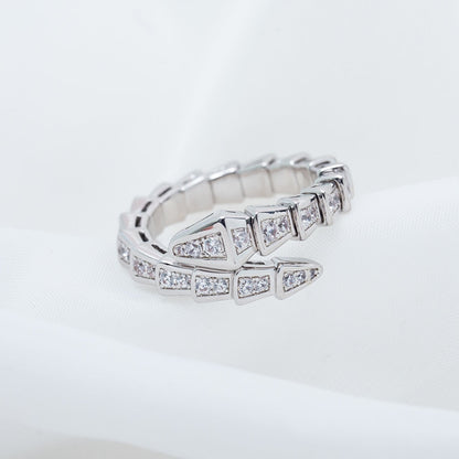 [Echo ]SERPENTI RING SILVER DIAMOND PAVED 4MM