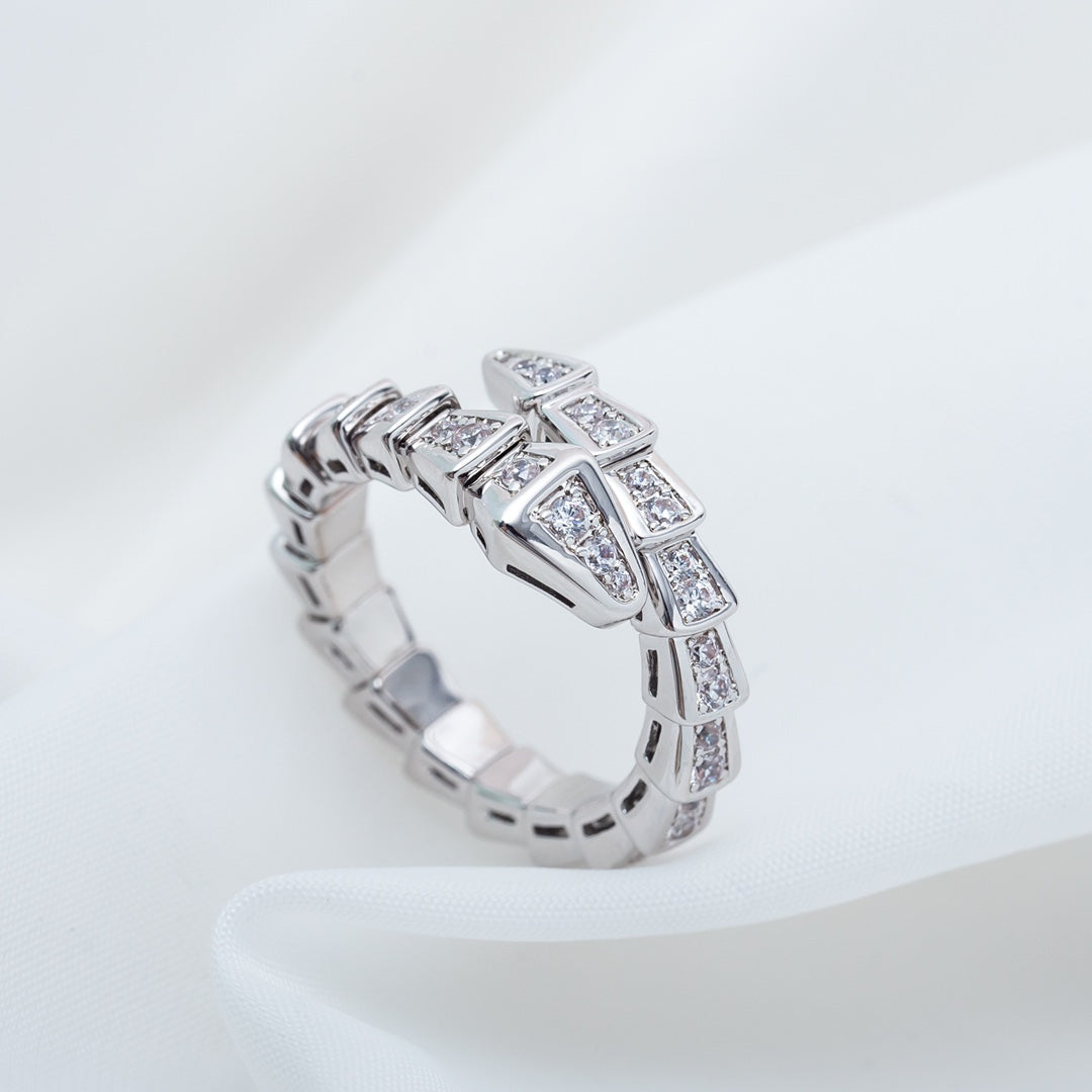[Echo ]SERPENTI RING SILVER DIAMOND PAVED 4MM