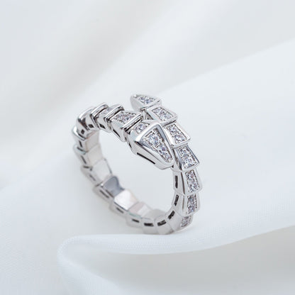 [Echo ]SERPENTI RING SILVER DIAMOND PAVED 4MM