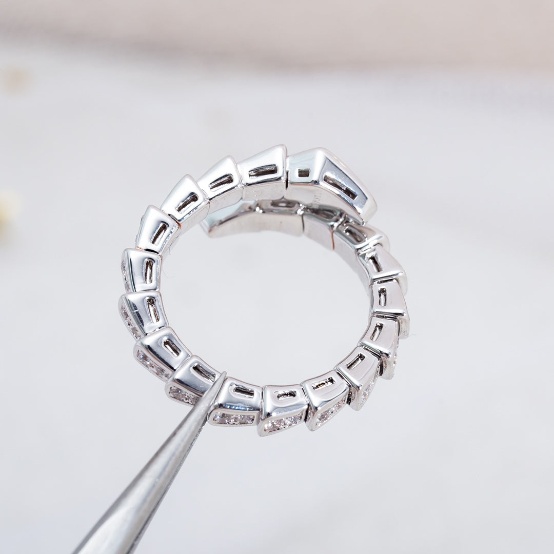[Echo ]SERPENTI RING SILVER DIAMOND PAVED 4MM
