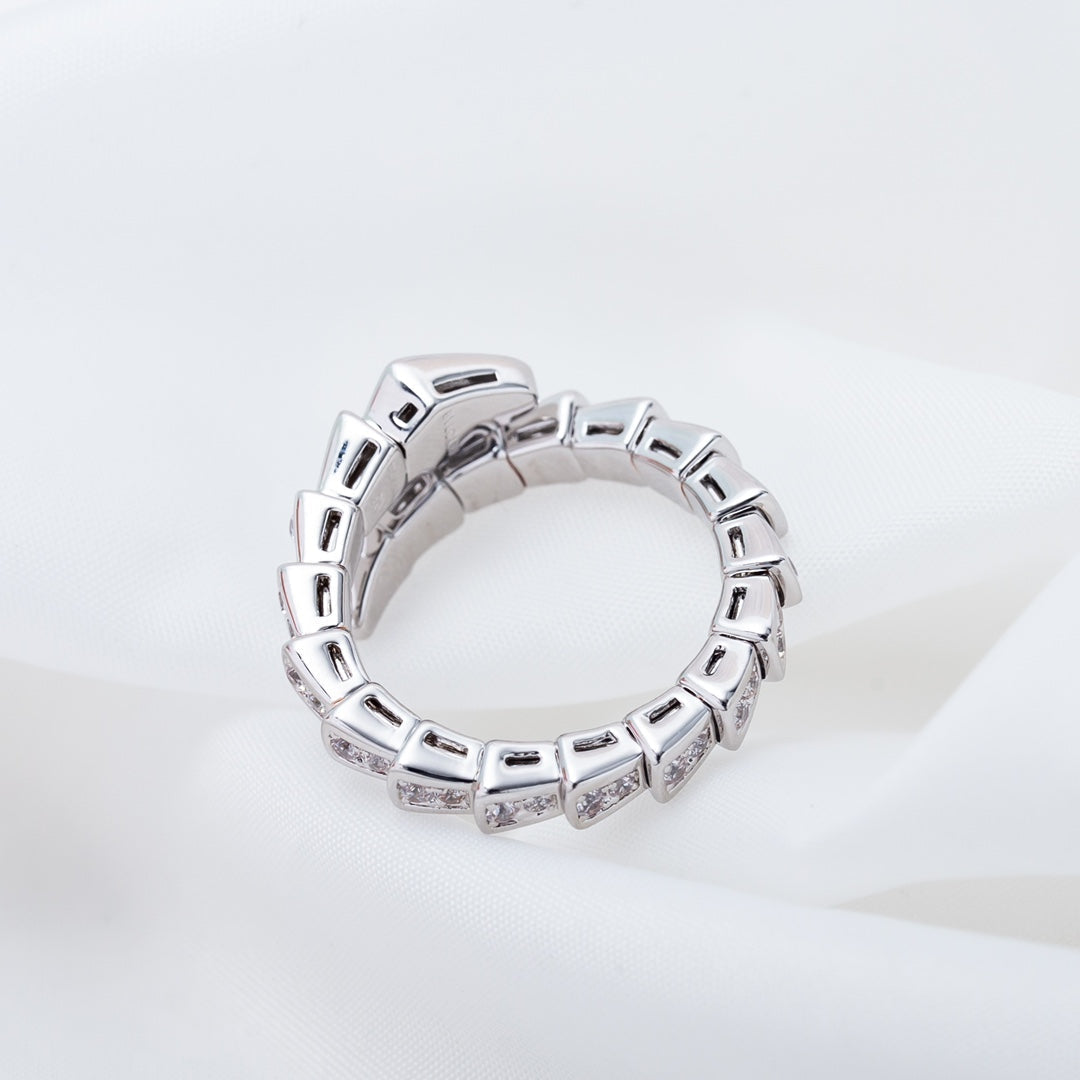 [Echo ]SERPENTI RING SILVER DIAMOND PAVED 4MM