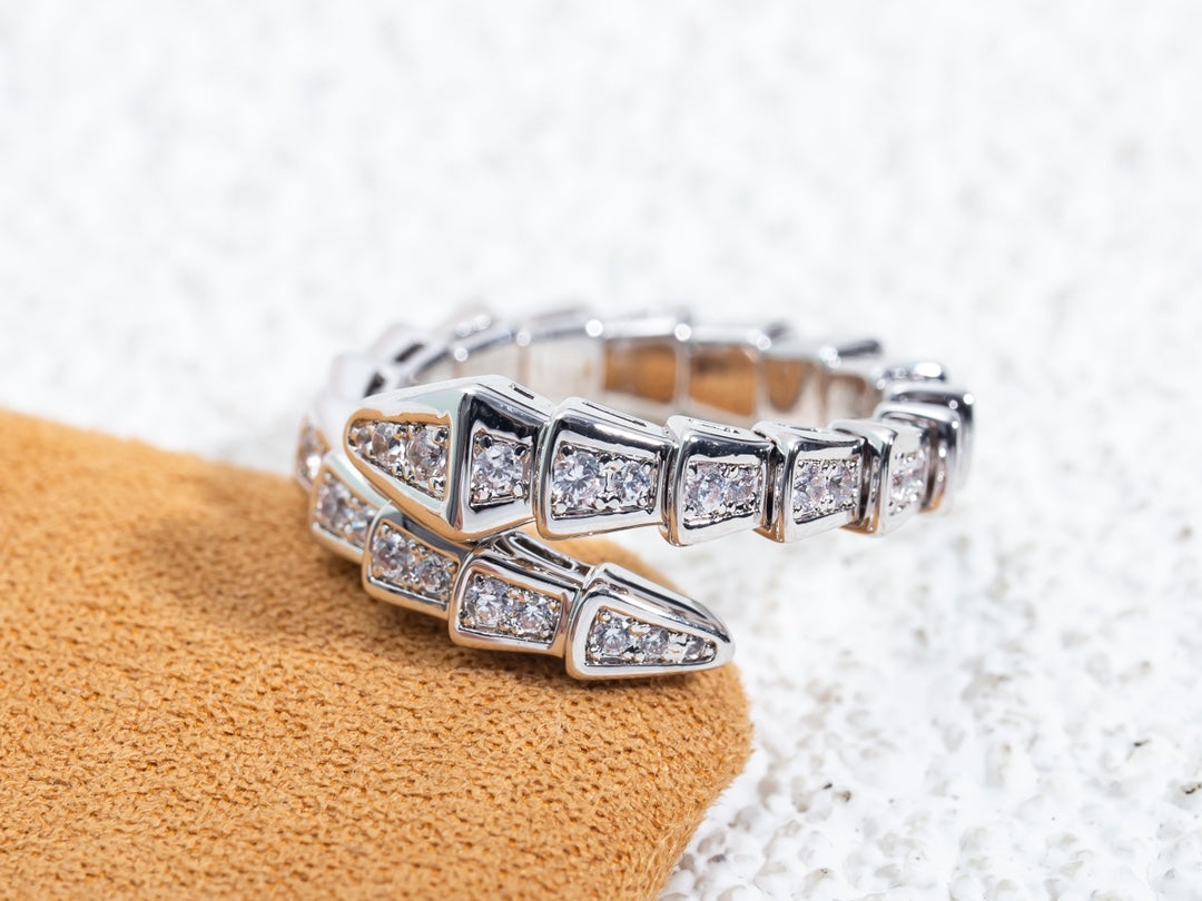 [Echo ]SERPENTI RING SILVER DIAMOND PAVED 4MM