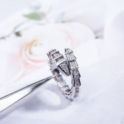 [Echo ]SERPENTI RING SILVER DIAMOND PAVED 4MM