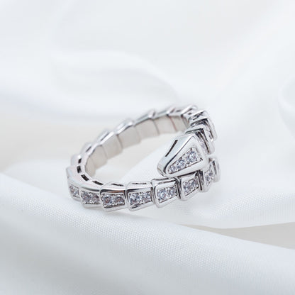 [Echo ]SERPENTI RING SILVER DIAMOND PAVED 4MM