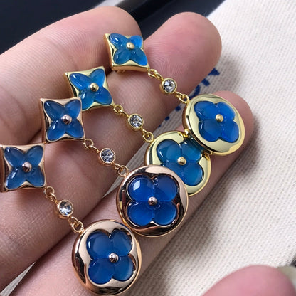 [Echo ]STAR AND SUN AGATE DIAMOND EARRINGS