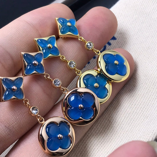 [Echo ]STAR AND SUN AGATE DIAMOND EARRINGS