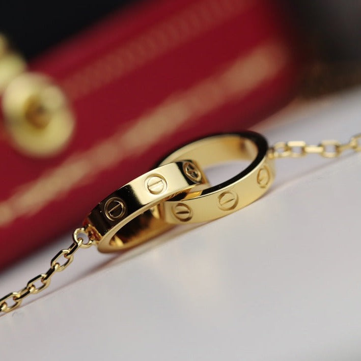 [Echo] LIEBESHALSKETTE DOPPELRING GOLD
