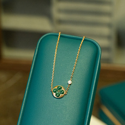 [Echo ]SUN MALACHITE 1 DIAMOND PINK GOLD BRACELET