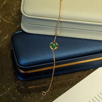 [Echo ]SUN MALACHITE 1 DIAMOND PINK GOLD BRACELET