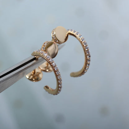 [Echo ]JUSTE EARRINGS 12.75MM PINK GOLD DIAMOND