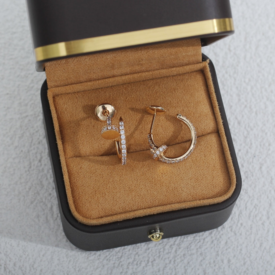 [Echo ]JUSTE EARRINGS 12.75MM PINK GOLD DIAMOND