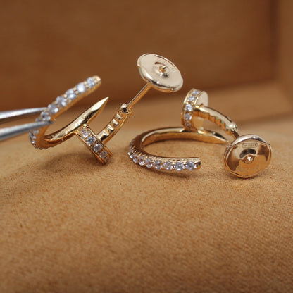 [Echo ]JUSTE EARRINGS 12.75MM PINK GOLD DIAMOND