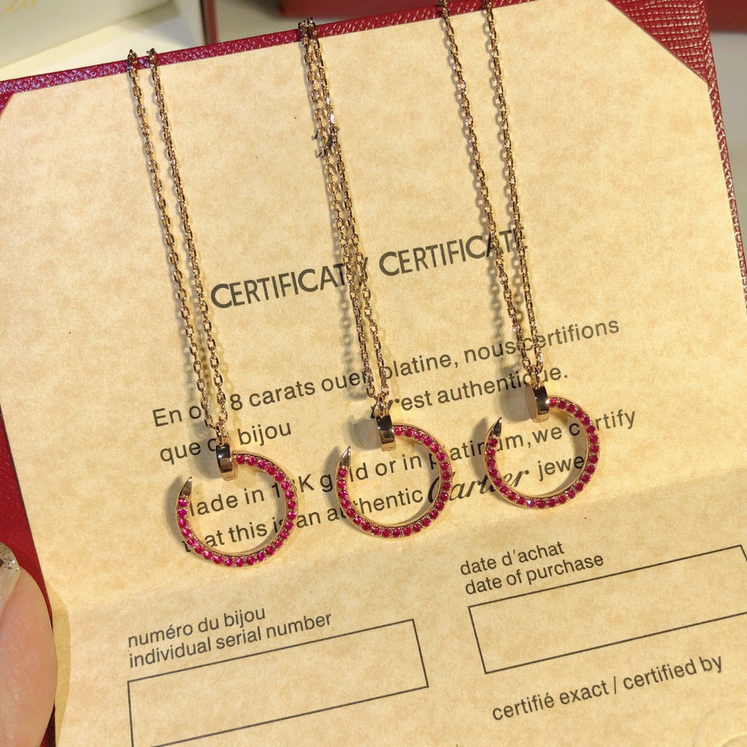[Echo ]JUSTE NECKLACE GOLD RED DIAMONDS