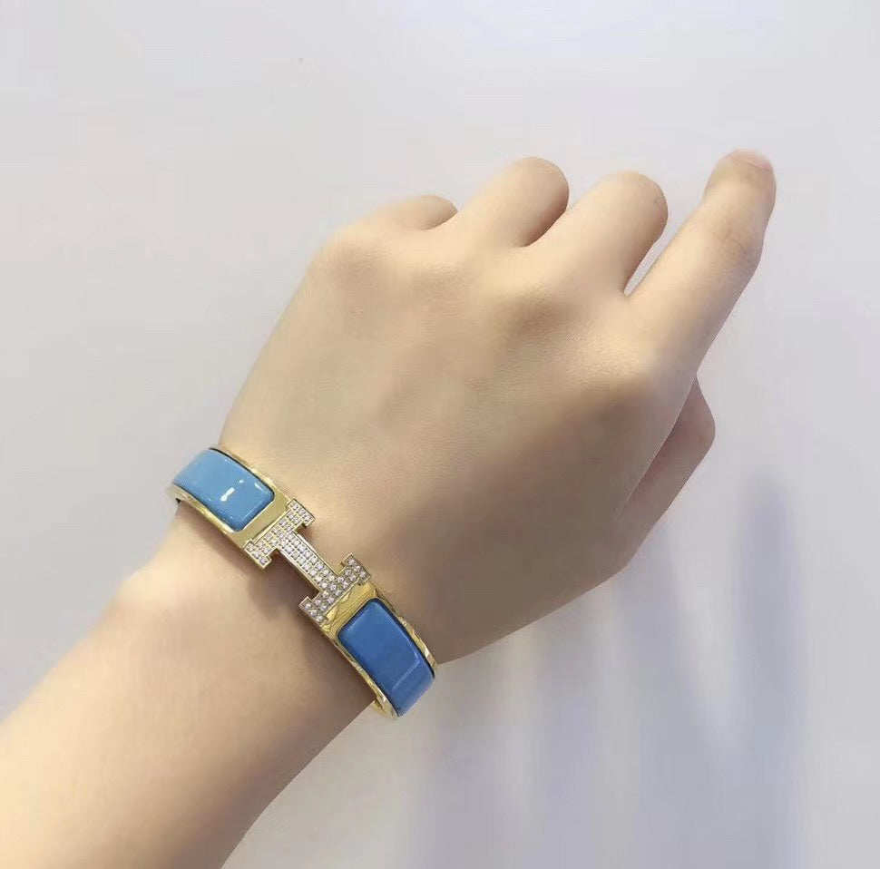 [エコー]H クラウド ブルー ブレスレット ゴールド ダイヤモンド