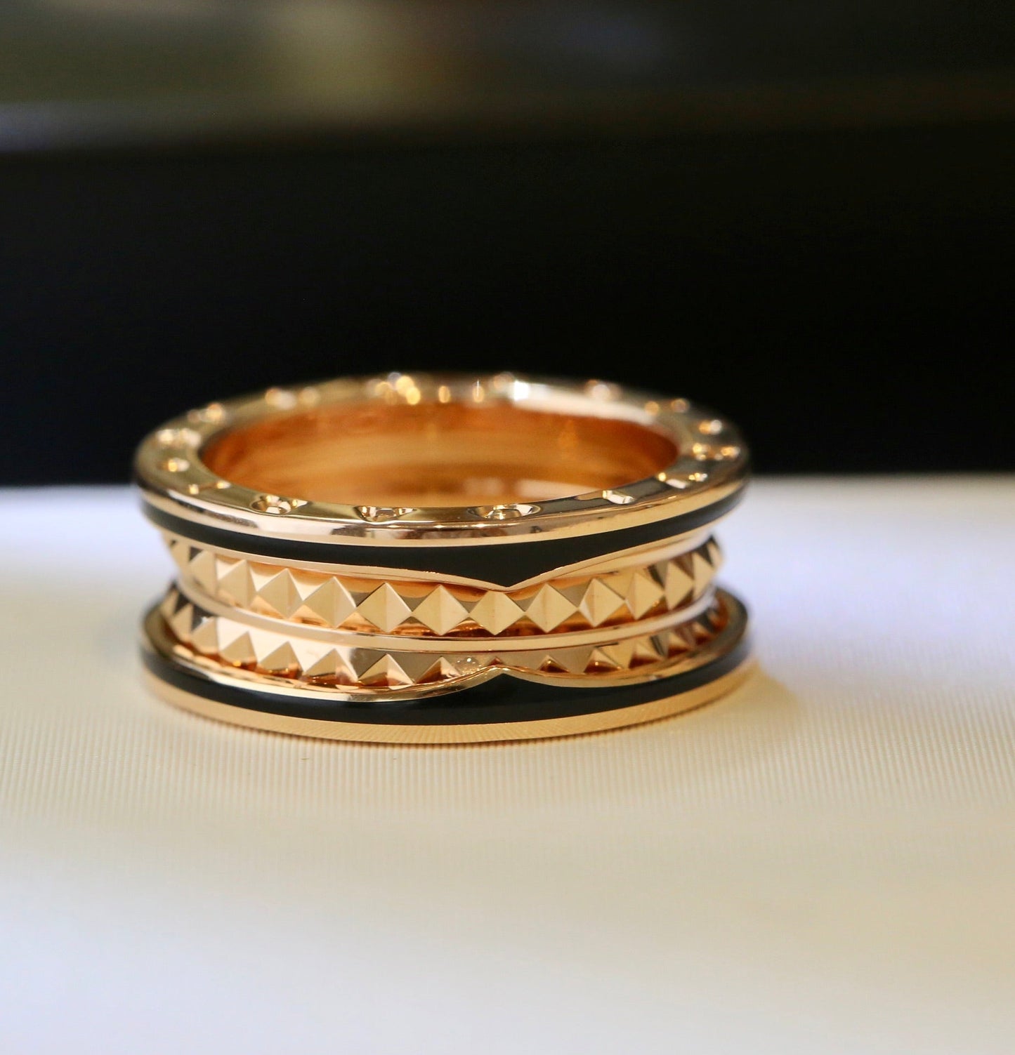 [Echo ]ZERO 1 PINK GOLD BLACK CERAMIC RING