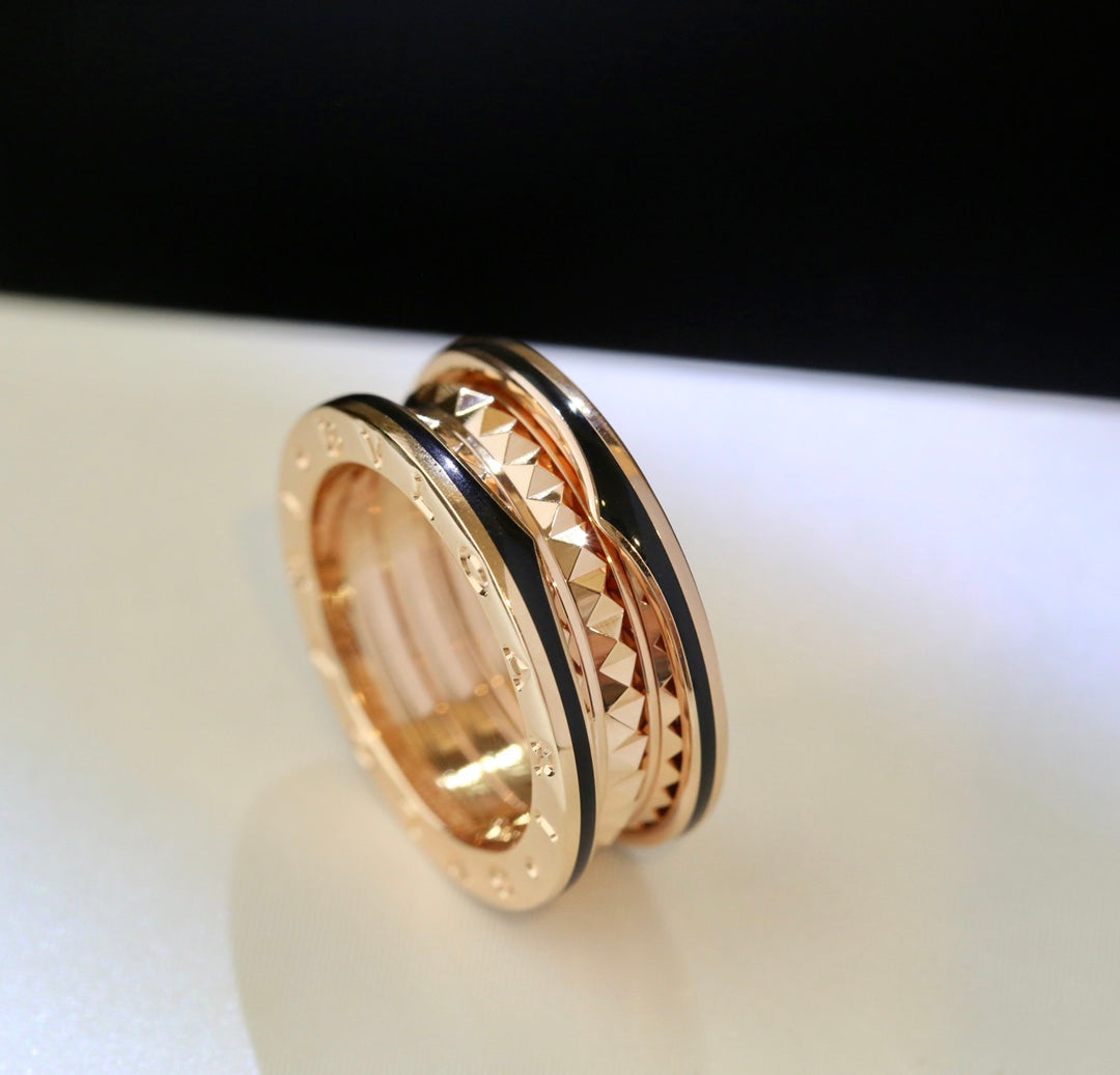 [Echo ]ZERO 1 PINK GOLD BLACK CERAMIC RING