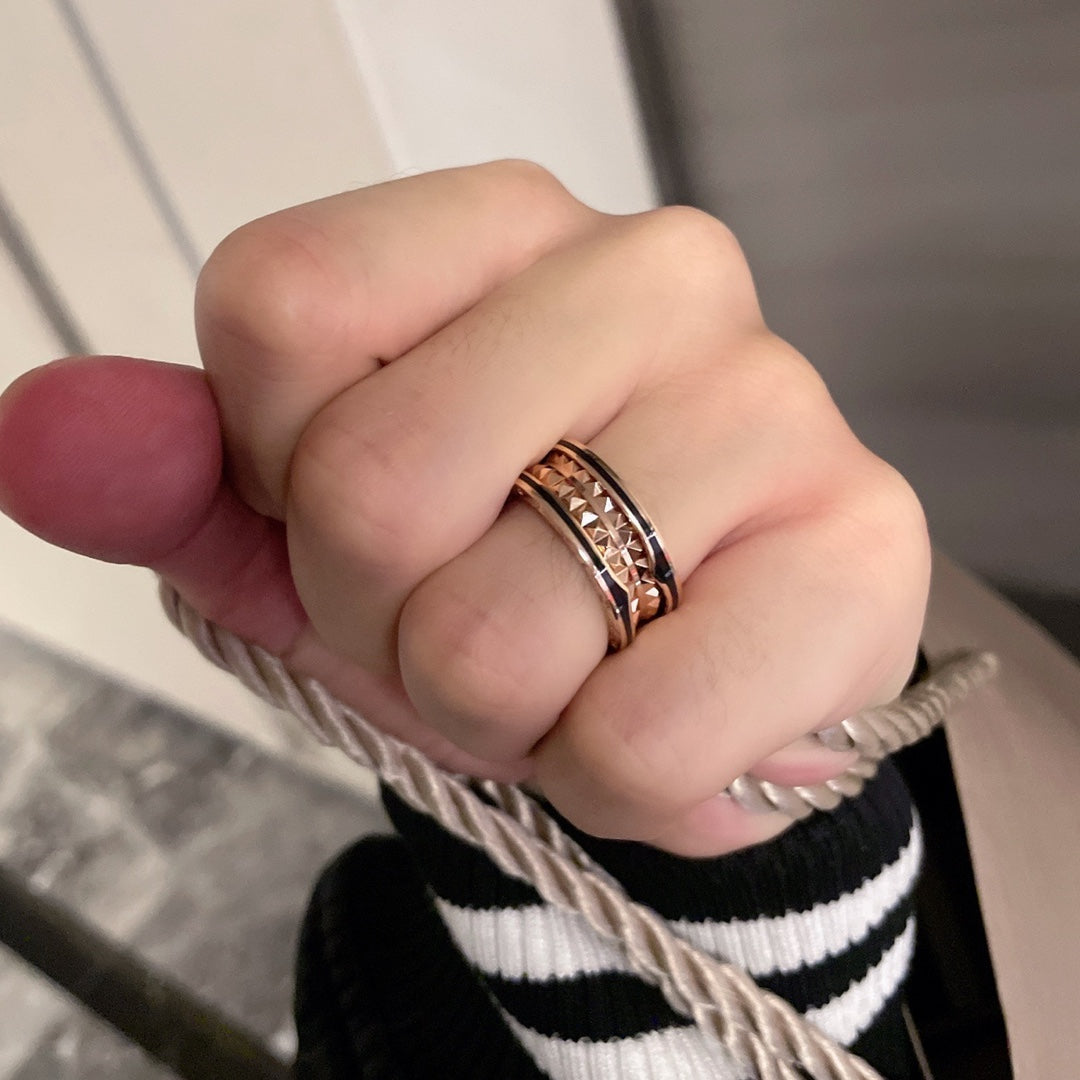 [Echo ]ZERO 1 PINK GOLD BLACK CERAMIC RING