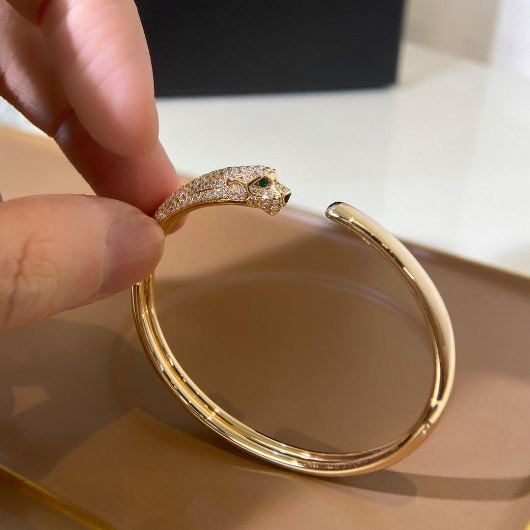 [Echo ]PANTHERE GOLD DIAMOND OPEN BRACELET