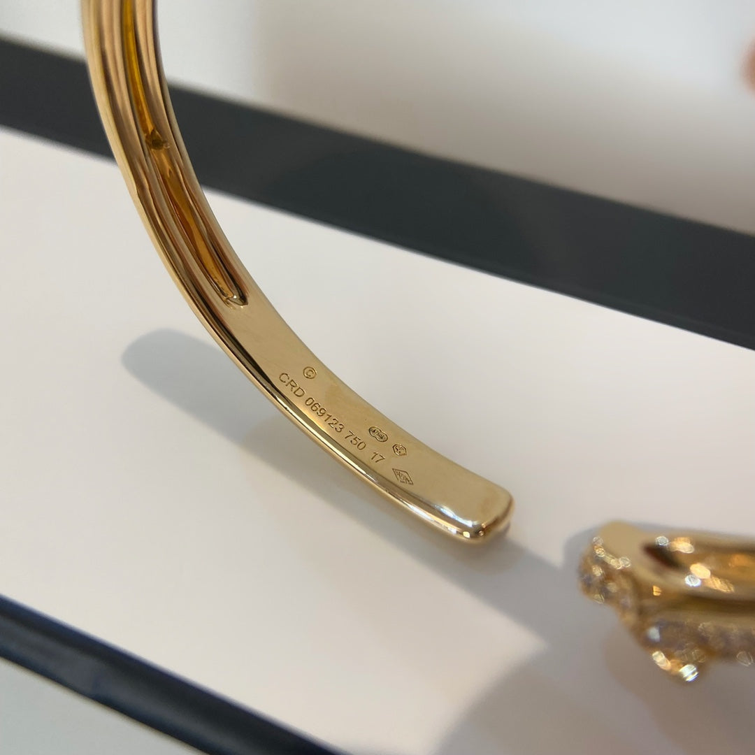 [Echo ]PANTHERE GOLD DIAMOND OPEN BRACELET