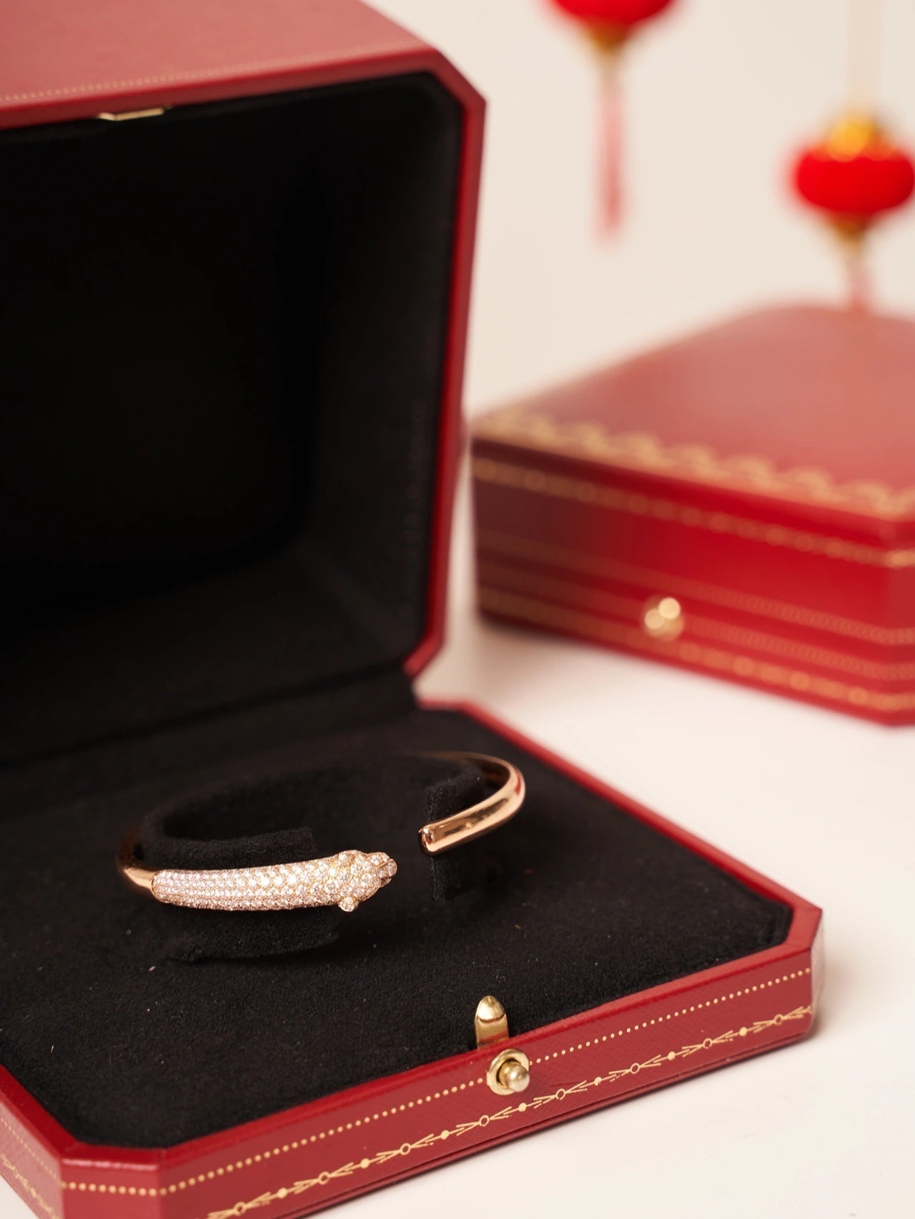 [Echo ]PANTHERE ROSE GOLD DIAMOND OPEN BRACELET