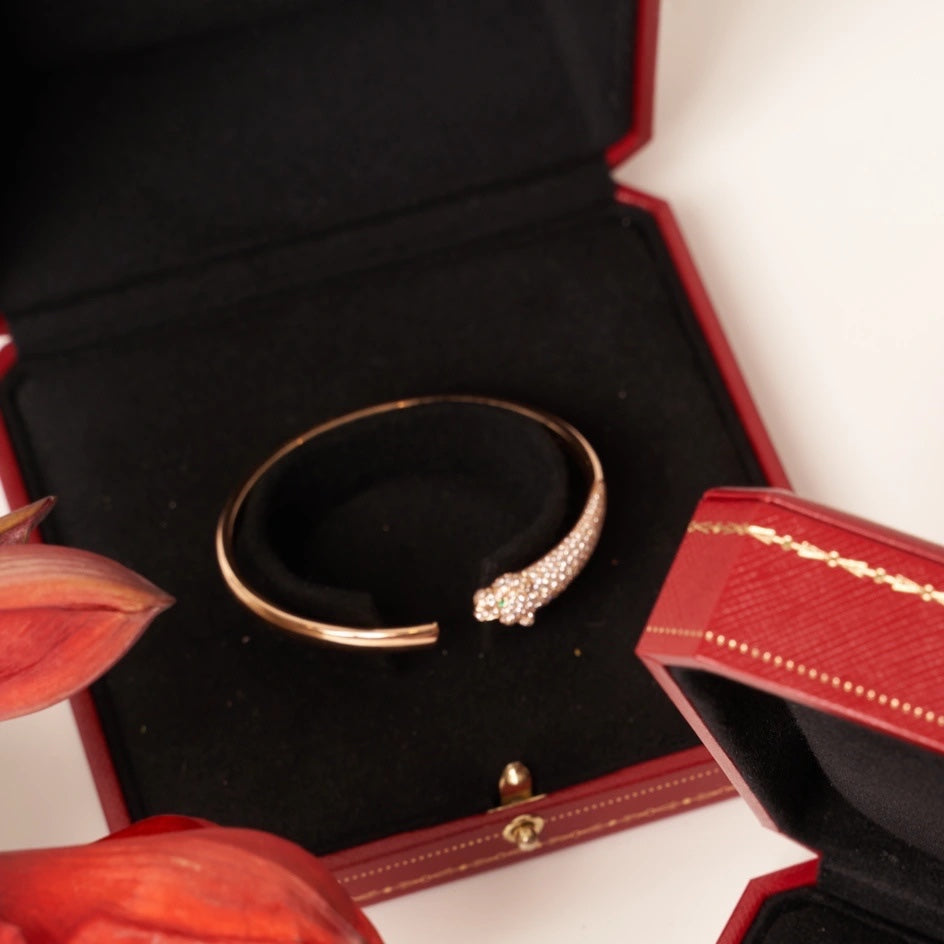 [Echo ]PANTHERE ROSE GOLD DIAMOND OPEN BRACELET