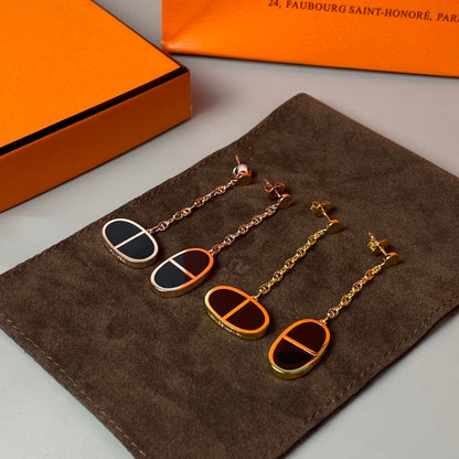[Echo ]CHAINE VERSO BLACK CERAMIC EARRINGS