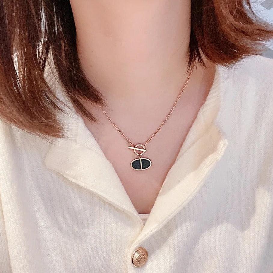[Echo ]CHAINE VERSO BLACK CERAMIC NECKLACE