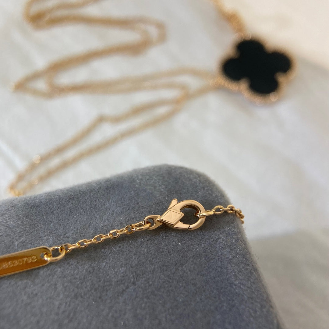 [Echo ]CLOVER 25MM NECKLACE GOLD ONYX