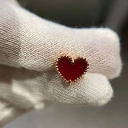 [Echo ]HEART CARNELIAN STUD EARRINGS