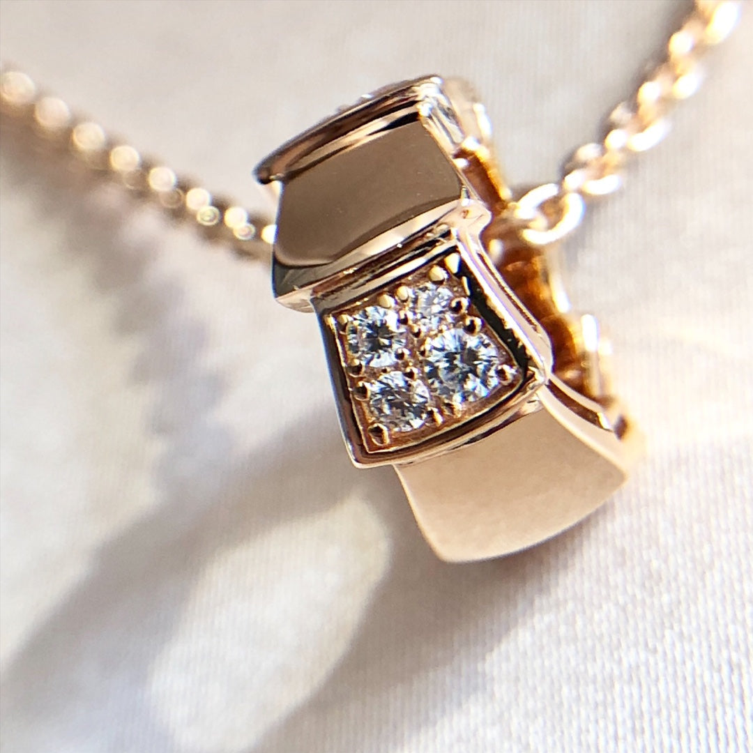 [Echo ]SERPENTI PEDANT DIAMOND PINK GOLD NECKLACE
