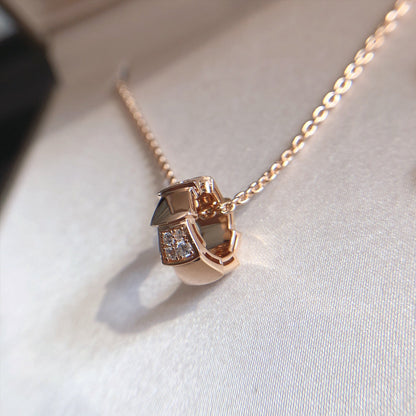 [Echo ]SERPENTI PEDANT DIAMOND PINK GOLD NECKLACE