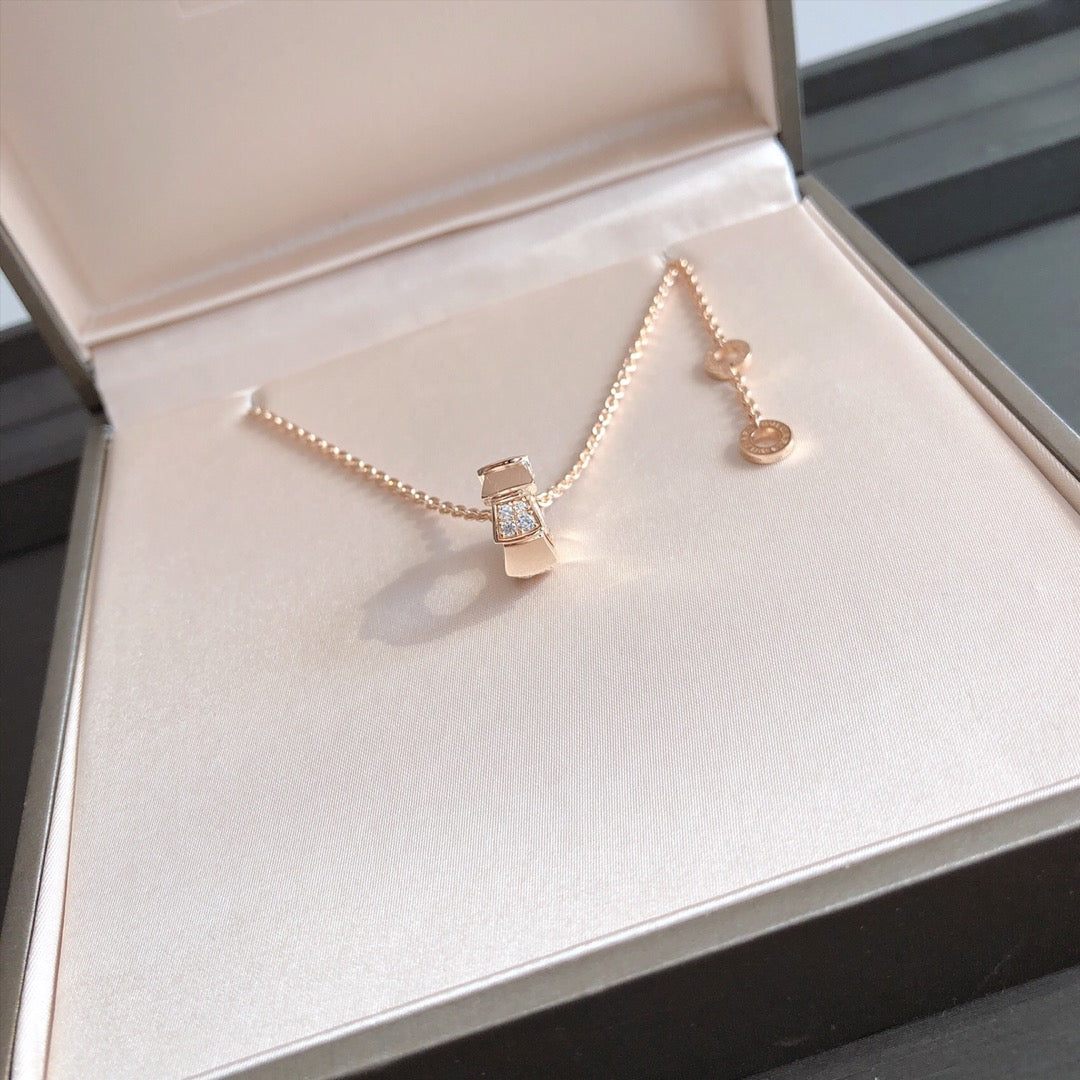 [Echo ]SERPENTI PEDANT DIAMOND PINK GOLD NECKLACE