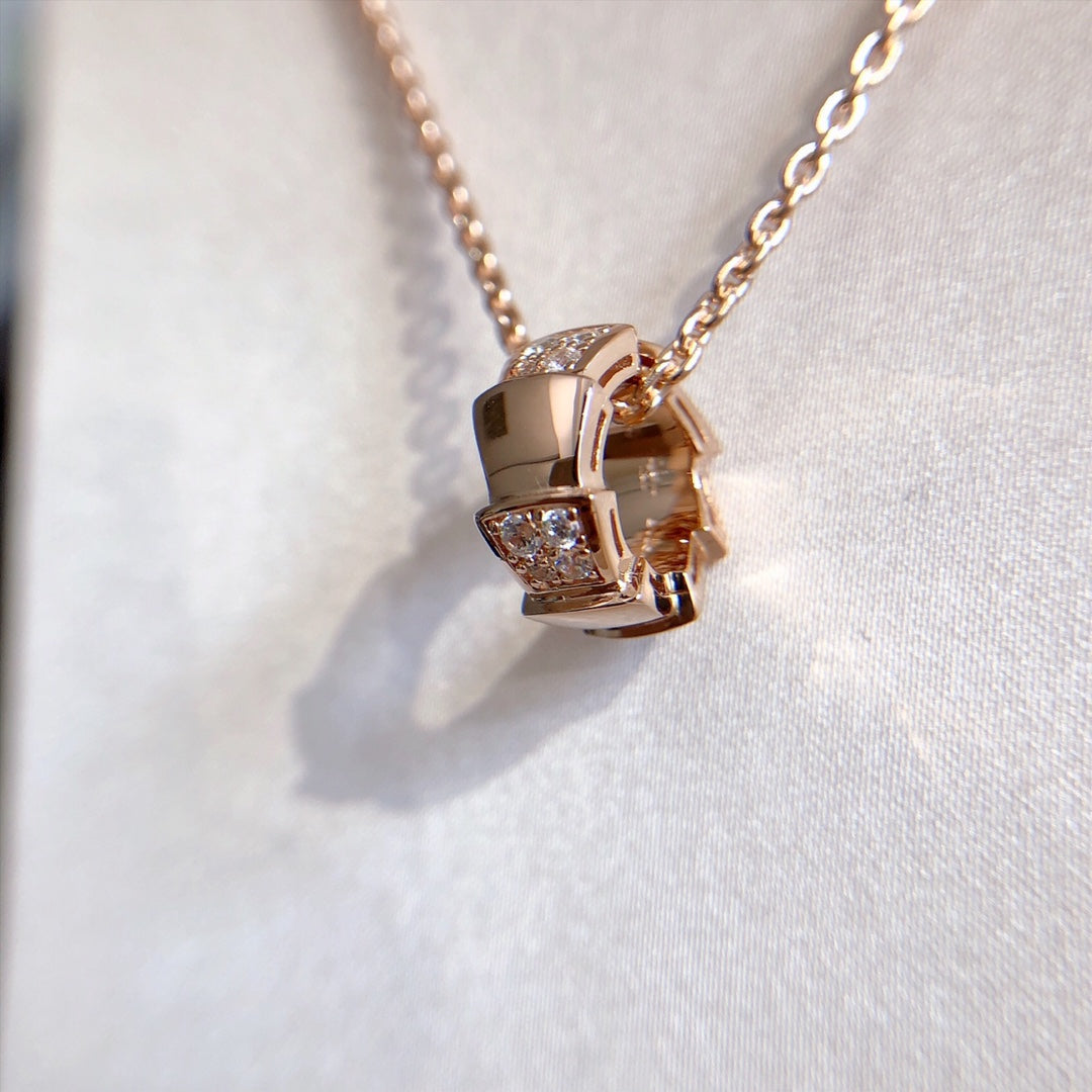 [Echo ]SERPENTI PEDANT DIAMOND PINK GOLD NECKLACE