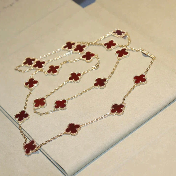 [Echo ]CLOVER 20 MOTIFS CARNELIAN NECKLACE