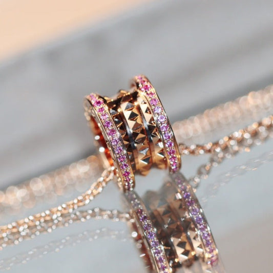 [Echo ]ZERO 1 ROCK PINK GOLD PINK DIAMOND NECKLACE