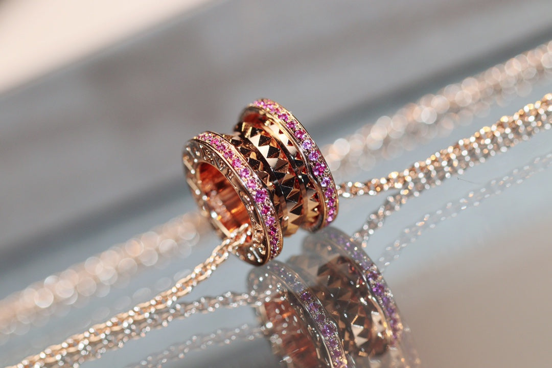 [Echo]ZERO 1 ROCK ROSA GOLD ROSA DIAMANT HALSKETTE