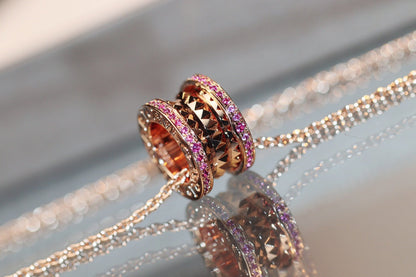 [Echo]ZERO 1 ROCK ROSA GOLD ROSA DIAMANT HALSKETTE