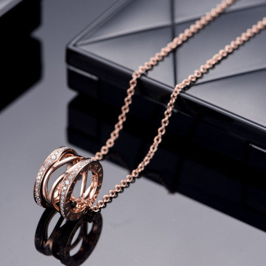 [Echo ]ZERO 1 PINK GOLD DIAMOND OPEN NECKLACE