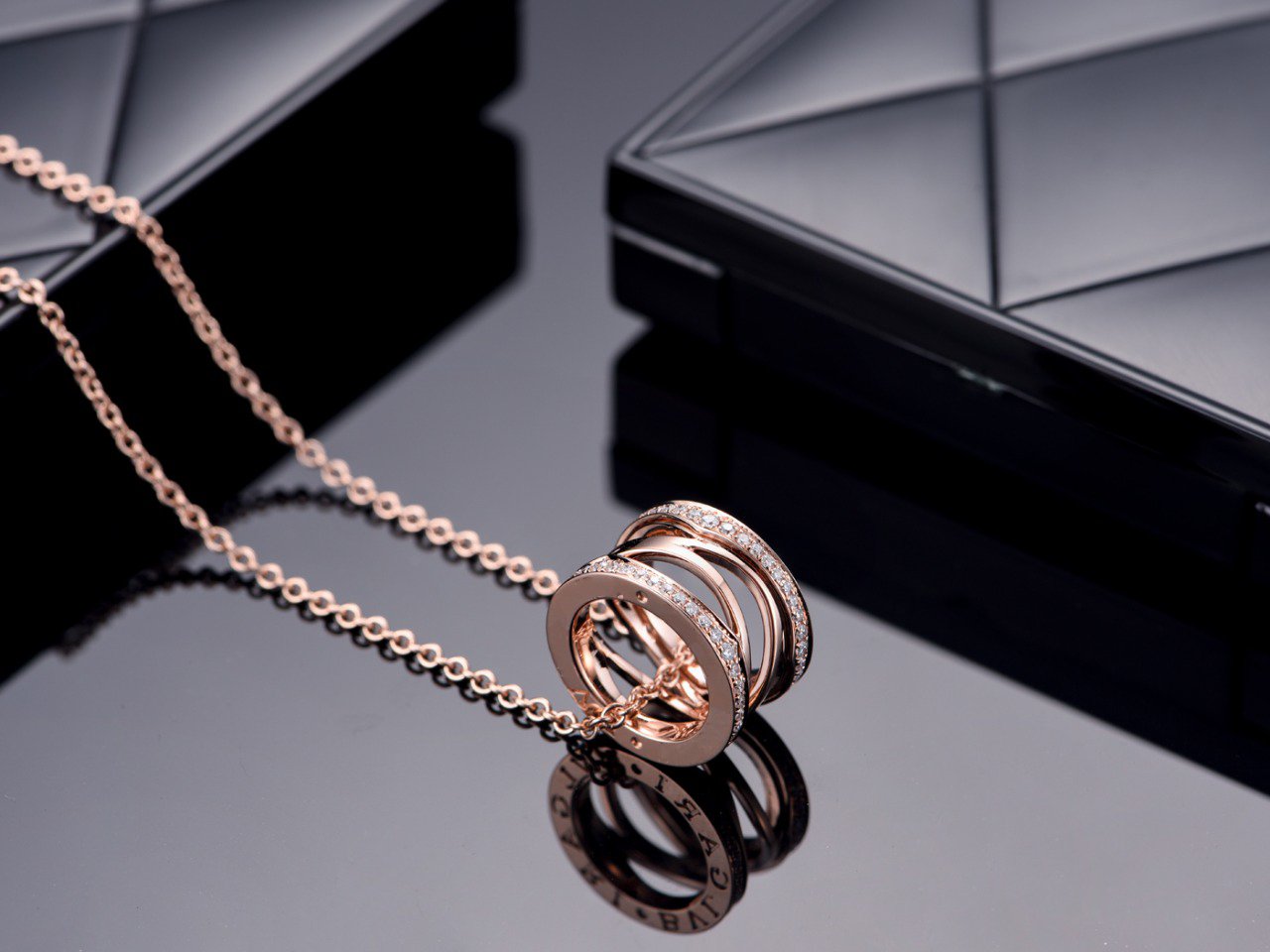 [Echo ]ZERO 1 PINK GOLD DIAMOND OPEN NECKLACE