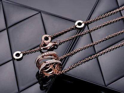 [Echo ]ZERO 1 PINK GOLD DIAMOND OPEN NECKLACE