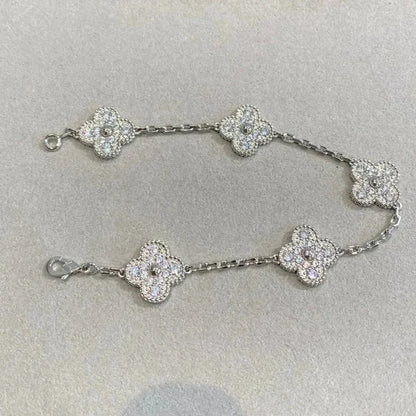 [Echo]CLOVER 5 MOTIFS  DIAMOND BRACELET SILVER