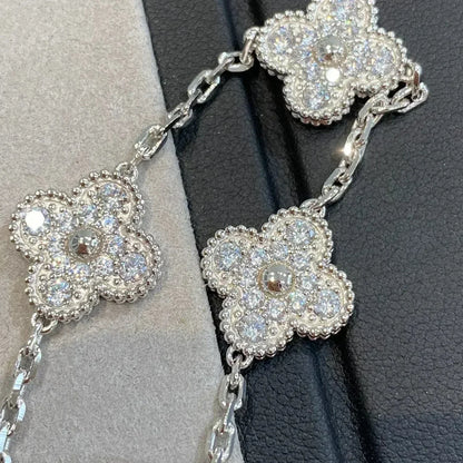 [Echo]CLOVER 5 MOTIFS  DIAMOND BRACELET SILVER