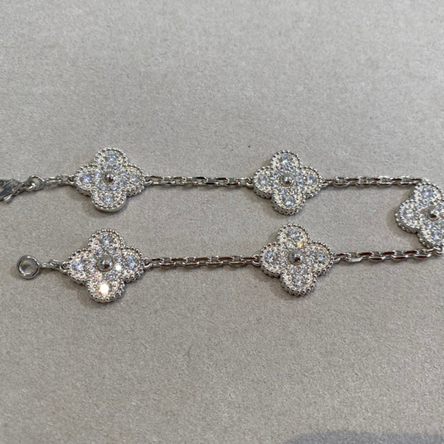 [Echo]CLOVER 5 MOTIFS  DIAMOND BRACELET SILVER