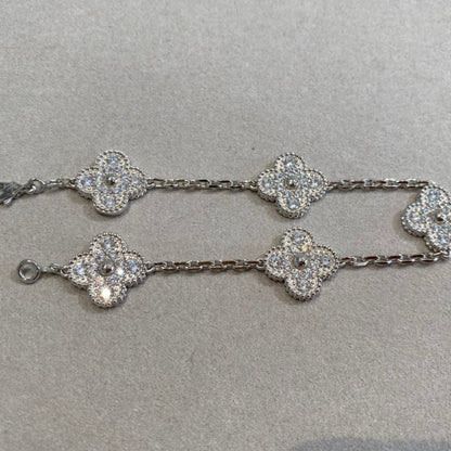 [Echo]CLOVER 5 MOTIFS  DIAMOND BRACELET SILVER