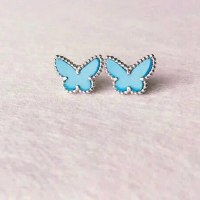 [Echo ]BUTTERFLY TURQUOISE EARRINGS SILVER