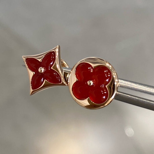 [Echo ]STAR AND SUN PINK GOLD CARNELIAN STUD EARRINGS