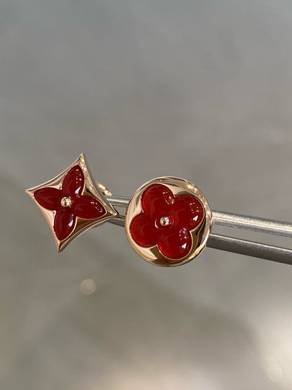 [Echo ]STAR AND SUN PINK GOLD CARNELIAN STUD EARRINGS