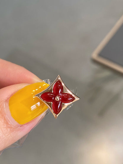 [Echo ]STAR AND SUN PINK GOLD CARNELIAN STUD EARRINGS