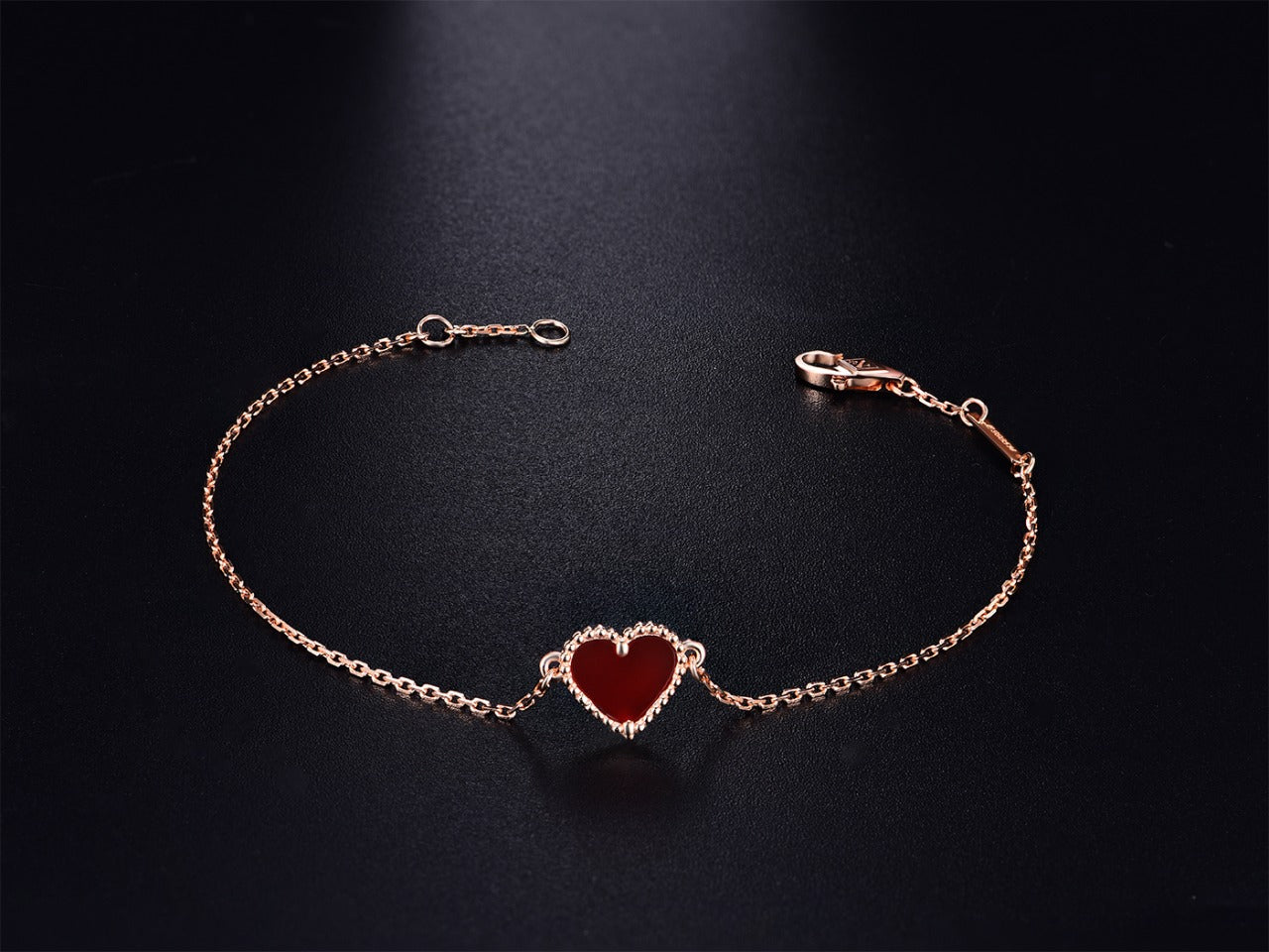 [ECHO ]HEART CARNELIAN PINK GOLD BRACELET