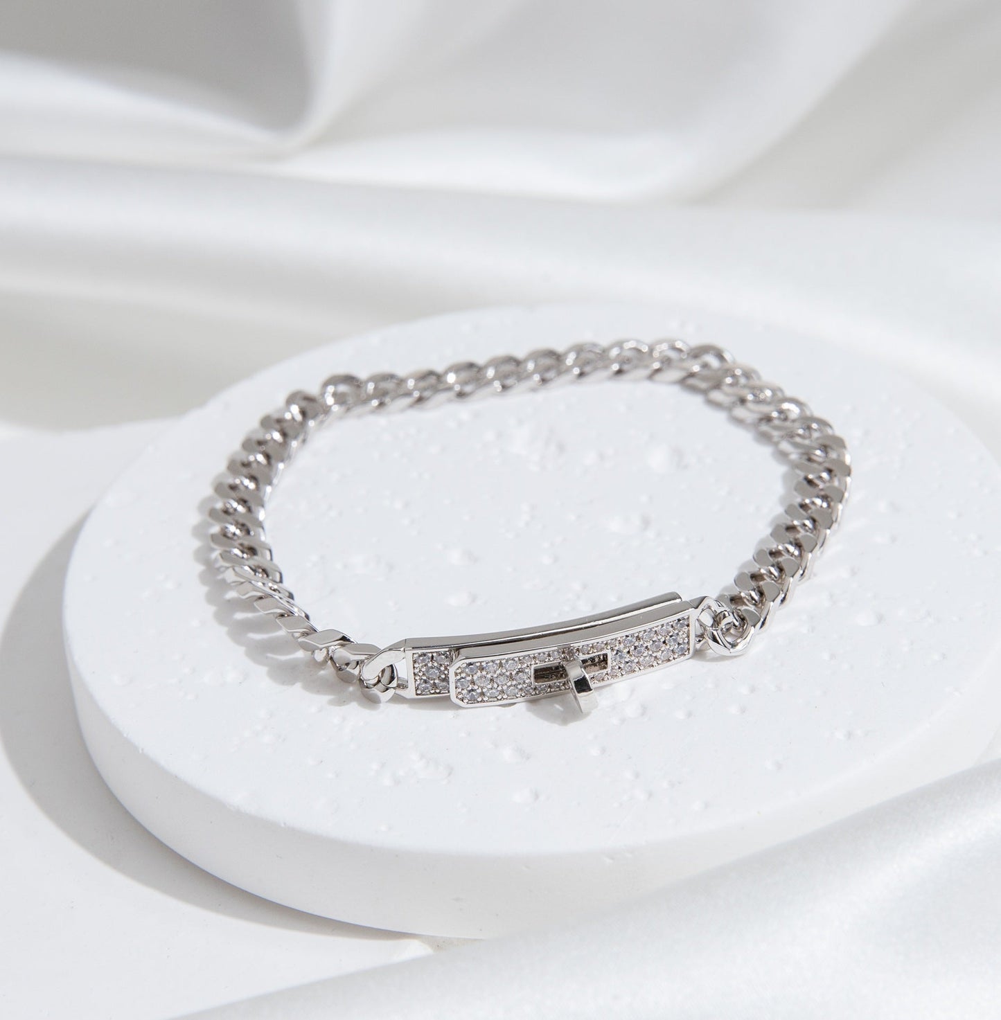[Echo ]KELLY CHAIN SILVER DIAMOND BRACELET